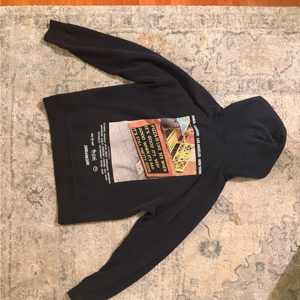 Zadig & Voltaire Black Hoodie with Colorful Graphic